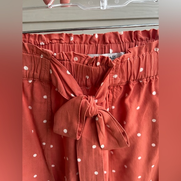 MADEWELL Drapey Pull-On Shorts In Polka Dots (Salmon Color) - Picture 4 of 6